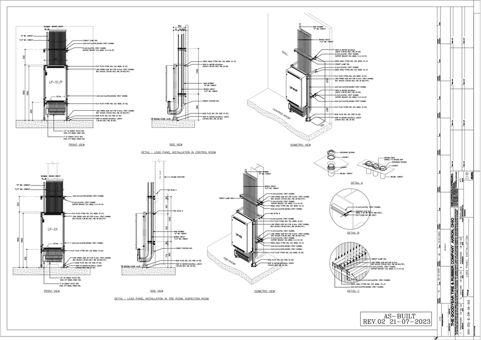 แบบรายละเอียดการติดตั้งตู้ไฟฟ้าในรูปแบบต่างๆ