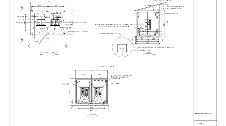 แบบรายละเอียดวิธีการติดตั้งตู้ไฟฟ้าภายนอกอาคาร