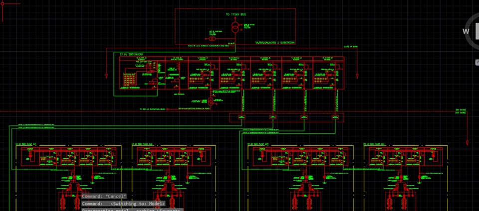 แบบSLDของงานระบบไฟฟ้าของโครงการโซล่าเซลล์ลอยน้ำ