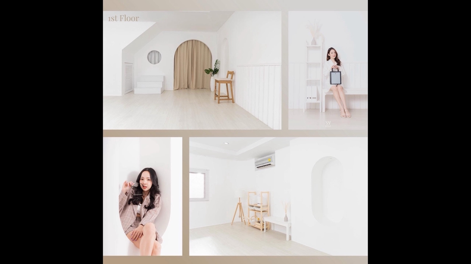 ชั้น1 - สตูดิโอมินิมอลคลีนๆ สไตล์คาเฟ่ เหมาะทั้งถ่ายเสื้อผ้า โปรไฟล์ รีวิวสินค้า