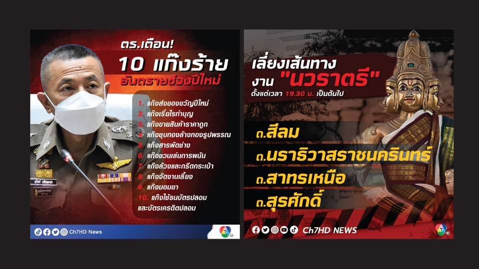 รับออกแบบแบนเนอร์เฟสบุ๊ค แสดงภาพข่าวสารสำคัญ 10 แก๊งร้ายในช่วงปีใหม่