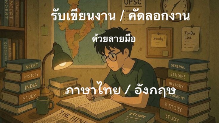 รับเขียนงาน / คัดลอกงาน  ลงกระดาษด้วยลายมือ