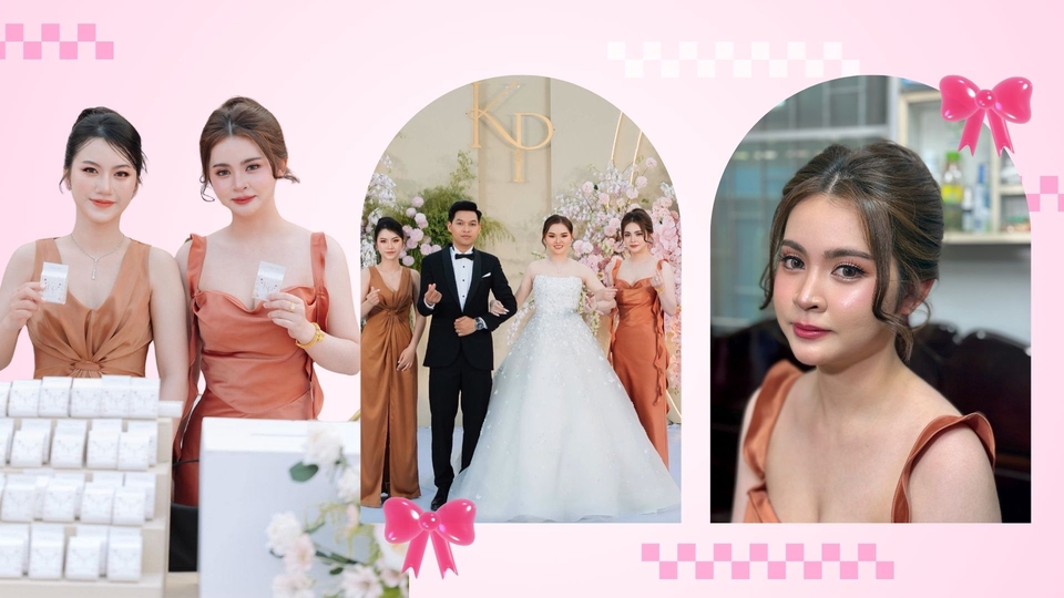 ช่างแต่งหน้าเจ้าสาวรับปริญญาและเพื่อนเจ้าสาว แต่งหน้าทำผมสวยหวานสไตล์เกาหลี