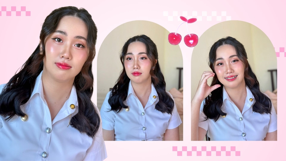 รับแต่งหน้ารับปริญญา แต่งหน้าทำผมสไตล์เกาหลี สวยหวาน ช่างแต่งหน้า