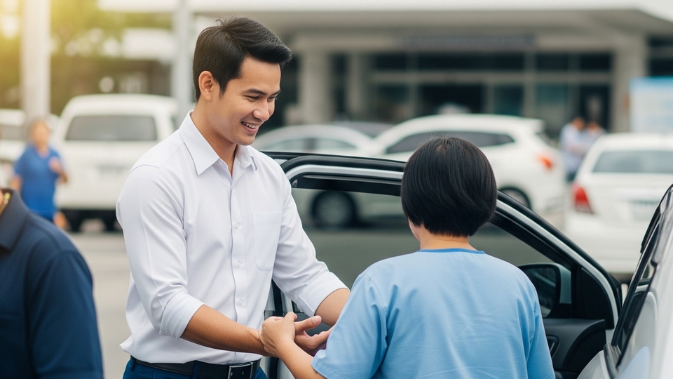 อาสาพาไปโรงพยาบาล ไปสถานที่ราชการ สำหรับคนทั่วไป ไม่จำกัดเพศอายุที่ไม่สะดวกไปสถานที่ดังกล่าวโดยลำพัง