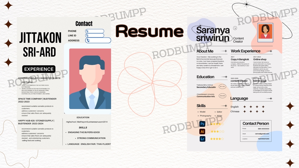 ออกแบบResume Canva สวยๆ พร้อมใช้งาน
