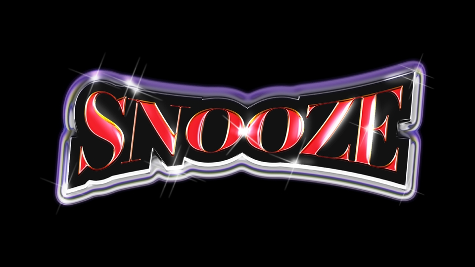 รับออกแบบโลโก้ SNOOZE สไตล์ 3D ตัวอักษรสีแดงเงางาม ดูทันสมัย เหมาะสำหรับธุรกิจและแบรนด์