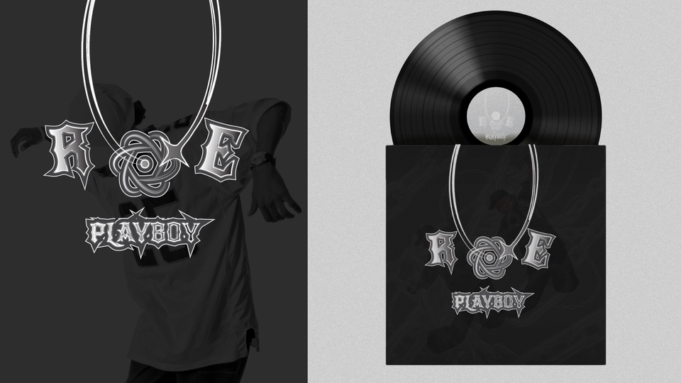 รับออกแบบโลโก้ vinyl record art "ROE" และ "PLAYBOY" สไตล์โมเดิร์น
