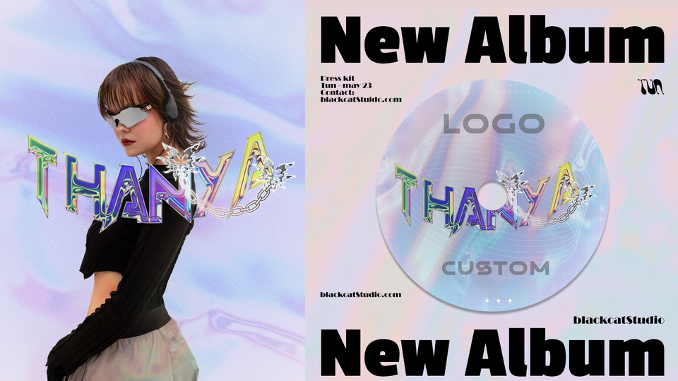 รับออกแบบโลโก้สินค้า Thanya ตัวอักษร 3 มิติ ล้ำสมัย บนแผ่นซีดี อัลบั้มใหม่ ออกแบบโลโก้
