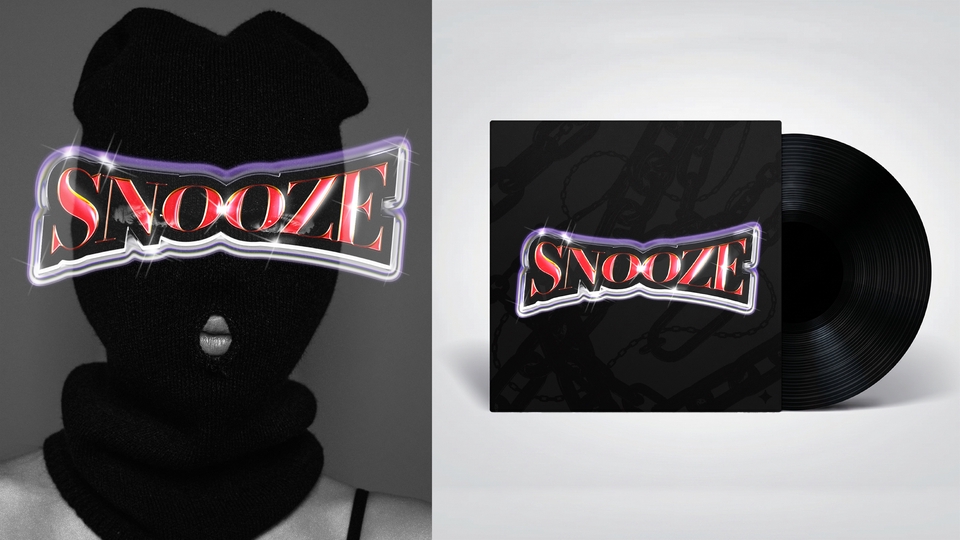 รับออกแบบโลโก้ "Snooze" สไตล์ดิบเท่ โลโก้สินค้า แผ่นเสียง ออกแบบกราฟิก
