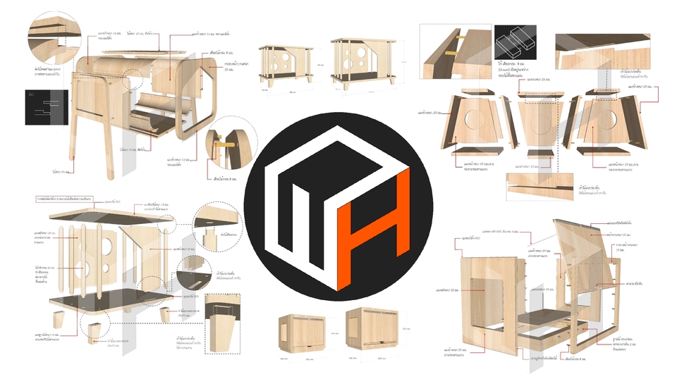 เขียนแบบภายใน เขียนแบบ AutoCAD ภายใน แบบ Shop drawing ภายใน Shop drawing / Built-in / AutoCAD