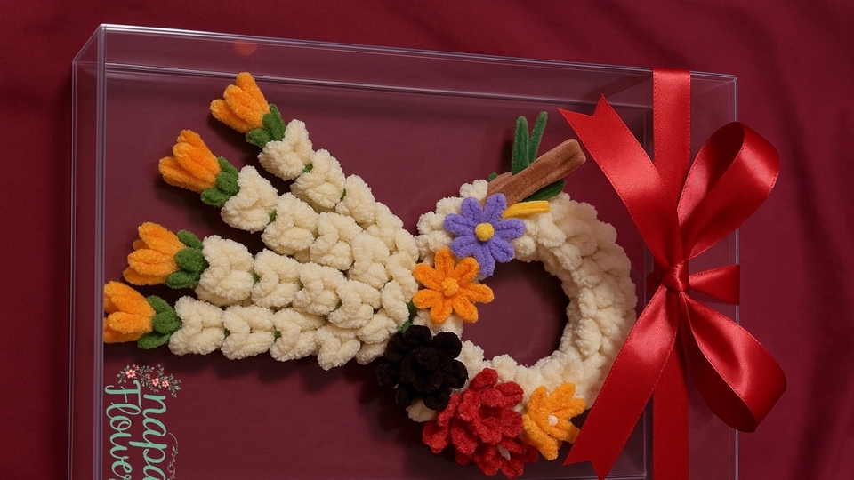 พวงมาลัยดอกไม้ลวดกำมะหยี่