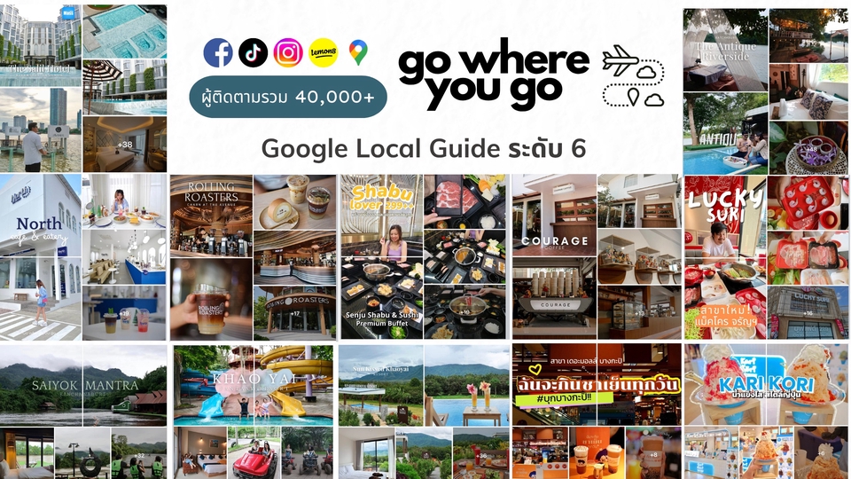 ภาพรวมของรีวิวสถานที่ท่องเที่ยวมากมายจากบล็อกเกอร์ท่องเที่ยว ผู้ให้บริการรับรีวิวโรงแรม รับรีวิวร้านอาหาร และรับรีวิวสินค้าหลากหลาย เน็ตไอดอลรีวิวสินค้า รับรีวิวสถานที่ท่องเที่ยวมากมายทั่วไทย พร้อมข้อมูลแนะนำและภาพประกอบสวยงาม