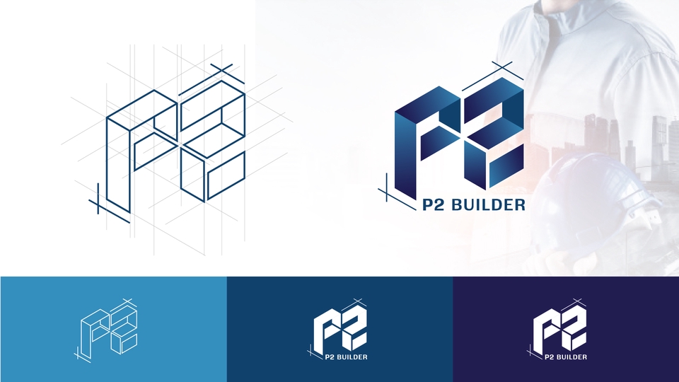 ออกแบบโลโก้ P2 Builder สไตล์โมเดิร์น  ดูมืออาชีพ