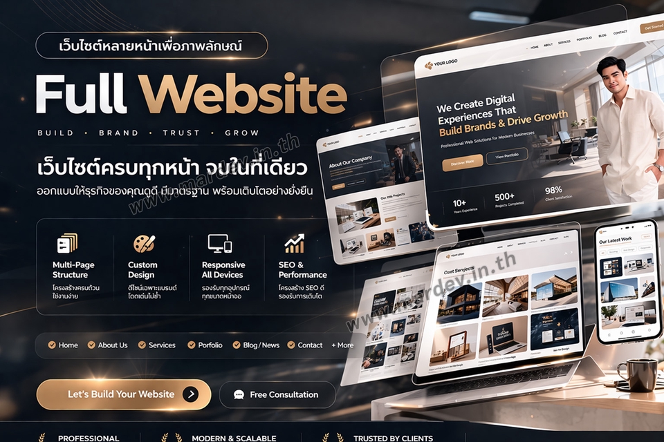 Web Development - รับทำ Full Website | เว็บไซต์หลายหน้า พร้อมระบบเสริมตามต้องการ 5️⃣⭐ - 5