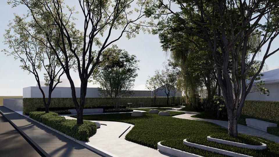 รับจัดสวนสวยสไตล์โมเดิร์น ออกแบบภูมิทัศน์ จัดสวนบ้านงบน้อย