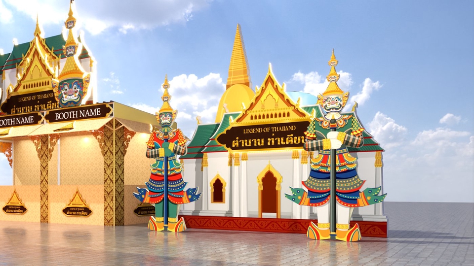 รับออกแบบบูธแสดงสินค้าไทยสวยงาม ออกแบบตกแต่งภายในบูธ