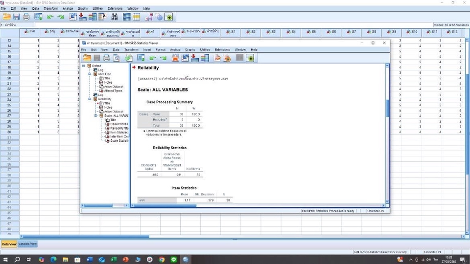 รับวิเคราะห์รันข้อมูล spss