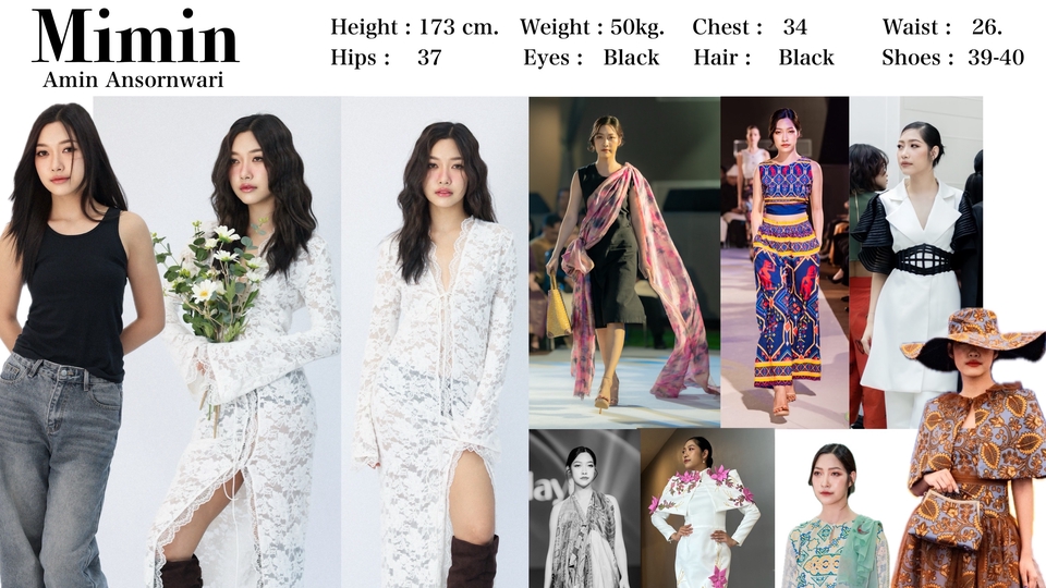 นางแบบ เดินแบบ ถ่ายแบบเสื้อผ้า รองเท้า หน้าผม