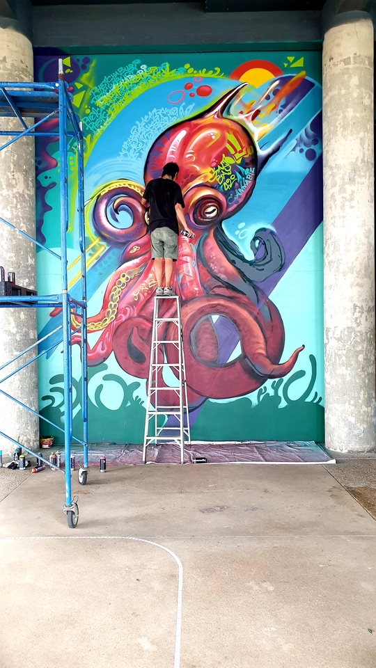 เพ้นท์ผนัง - รับพ่นสีสเปร์ย เพ้นท์ผนัง ตกแต่งร้านต่างๆ - 19