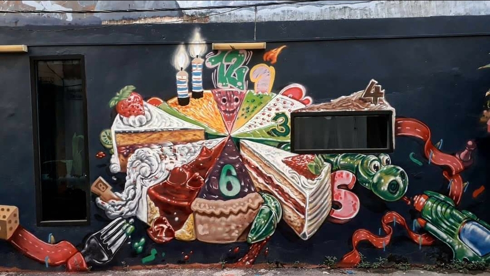 เพ้นท์ผนัง - รับพ่นสีสเปร์ย เพ้นท์ผนัง ตกแต่งร้านต่างๆ - 26