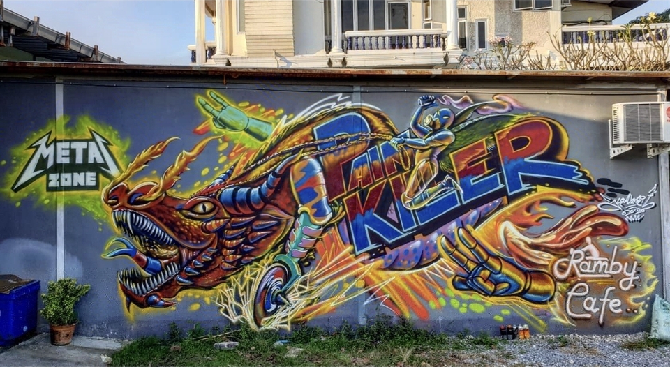 เพ้นท์ผนัง - รับพ่นสีสเปร์ย เพ้นท์ผนัง ตกแต่งร้านต่างๆ - 30