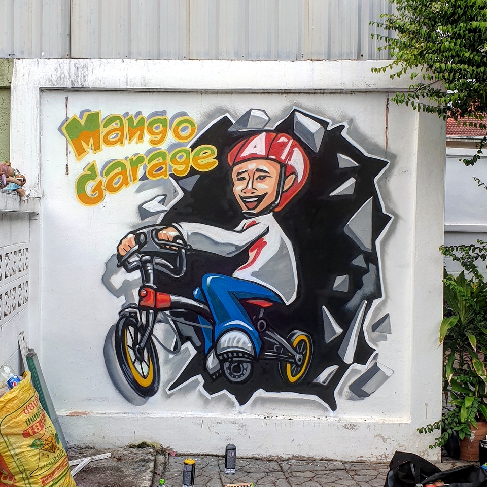 เพ้นท์ผนัง - รับพ่นสีสเปร์ย เพ้นท์ผนัง ตกแต่งร้านต่างๆ - 23