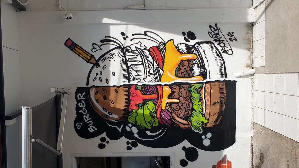 เพ้นท์ผนัง - รับพ่นสีสเปร์ย เพ้นท์ผนัง ตกแต่งร้านต่างๆ - 24