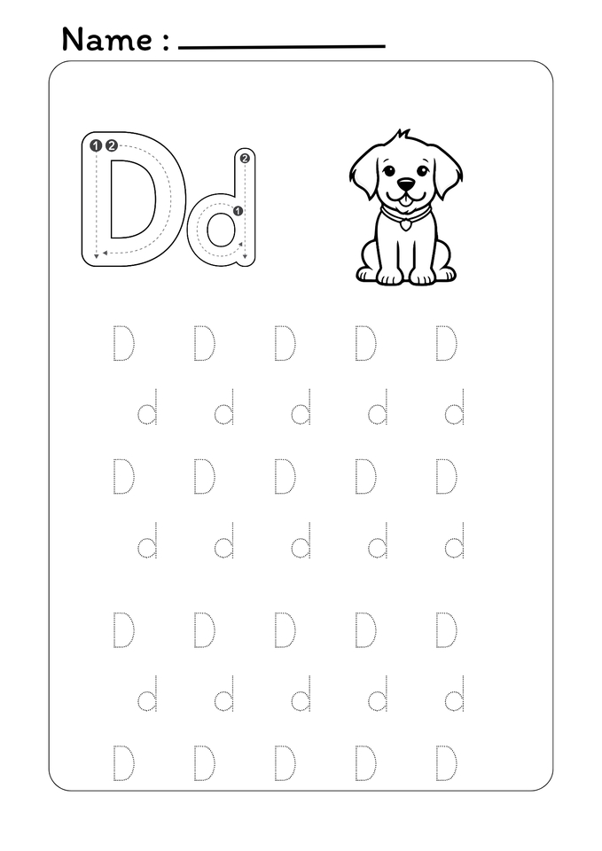 ออกแบบ Canva สอนเขียนตัวอักษร D และ d สำหรับเด็ก การทำสไลด์ Canva สอนการเขียนตัวอักษร การทำโปสเตอร์ Canva แบบฝึกหัดเขียนตัวอักษรภาษาอังกฤษ แบบฝึกหัดสำหรับเด็ก รับทำ Canva แบบเรียน ก.ไก่ ตัวอักษรภาษาอังกฤษ