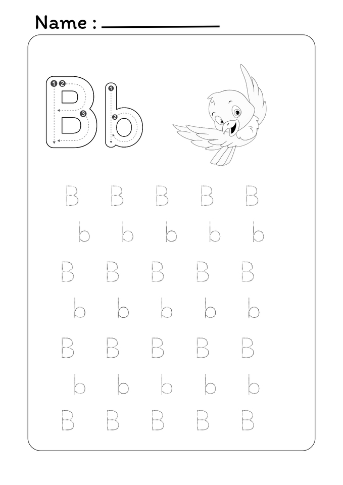 ออกแบบ canva สอนเขียนตัวอักษรภาษาอังกฤษตัว B และฝึกคัดลายมือ พร้อมภาพนกน่ารัก ทำสไลด์ canva สำหรับเด็กเล็ก เรียนรู้พยัญชนะไทย คัด ก.ไก่ รับทำ canva สอนการบ้านอนุบาล