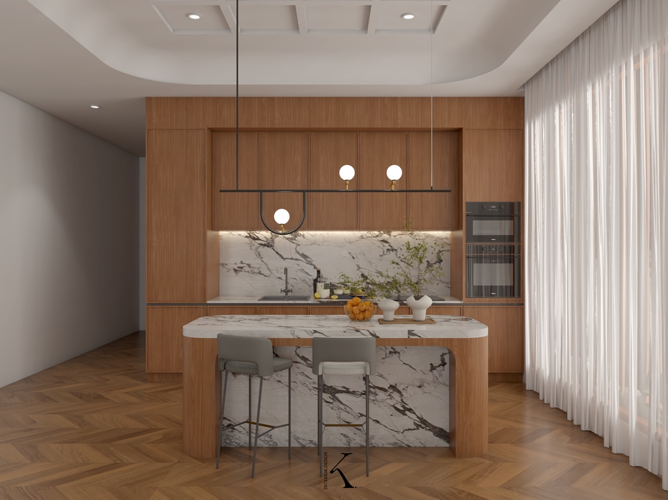 ออกแบบตกแต่งภายในครัวหรูทันสมัย บ้านสวย