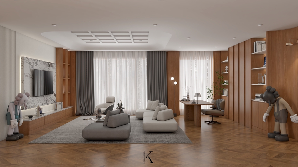 รับออกแบบตกแต่งภายในบ้านสวยหรูสไตล์โมเดิร์น