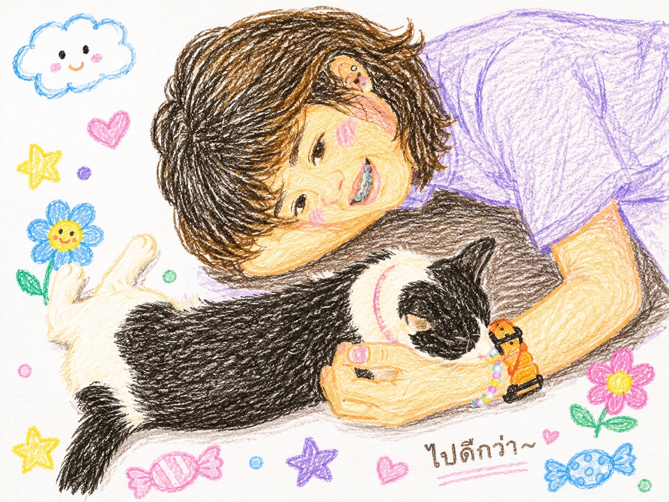 สร้างภาพด้วย AI - รับเจนภาพ Ai น่ารัก cute cute สไตล์สีไม้ - 6