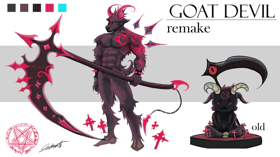 ออกแบบตัวละครโกทเดวิล สไตล์แฟนตาซี คาแรคเตอร์ดีไซน์ วาดภาพตัวละคร