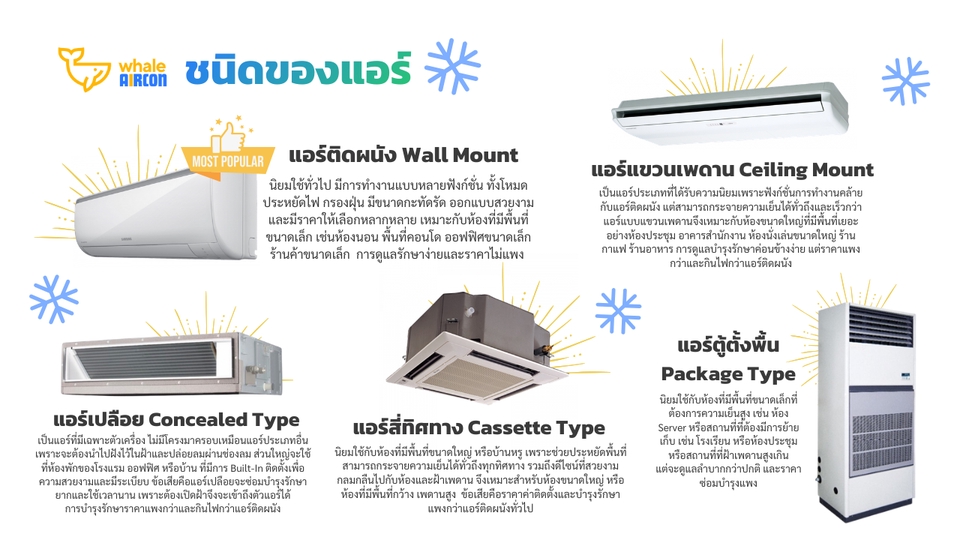 ชนิดของแอร์ Whale Aircon