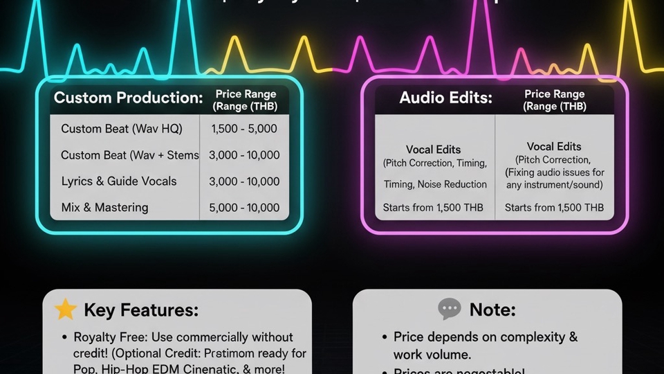 "Panuwich T. : Music Production | Custom Beat, Mix & Mastering | Royalty Free | เริ่มต้น 1,500 บาท