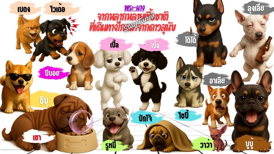 เมื่อมารวมตัวกันโดยที่ไม่ได้นัดหมาย ความวุ่นวายจึงบังเกิด เลือกเลยครับอยากได้คนไหนมาเป็นแบบสติกเกอร์