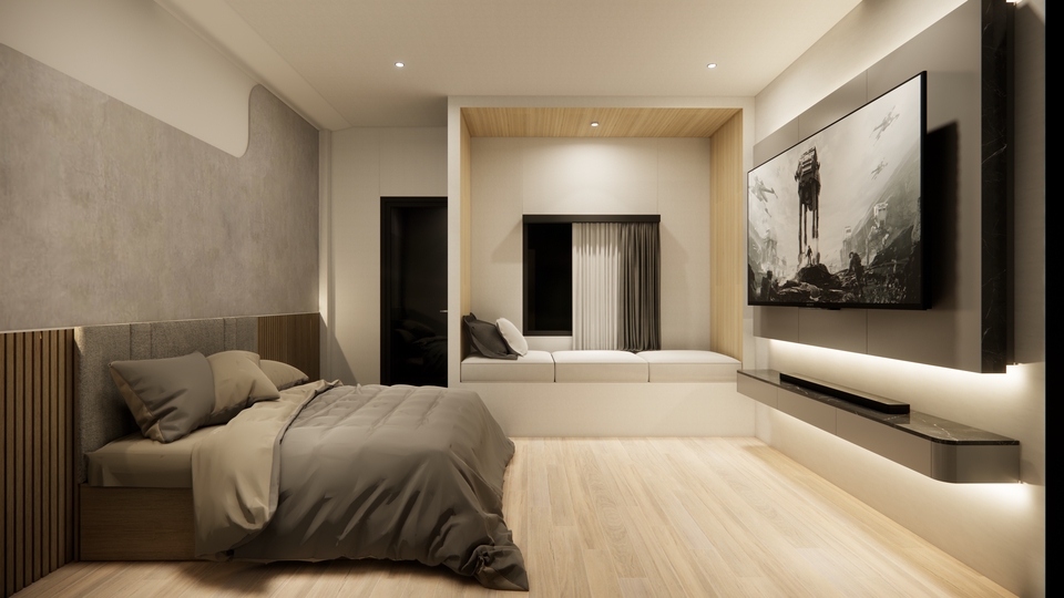 รับออกแบบตกแต่งภายในบ้านสไตล์โมเดิร์นหรูหรา