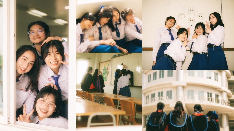 ภาพถ่ายเก็บความทรงจำกับเพื่อนๆ ก่อนจบการศึกษาจากโรงเรียนมัธยม