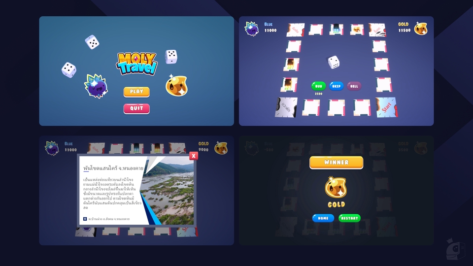 รับสร้างเกมมือถือ Molly Travel เกมกระดานน่ารัก