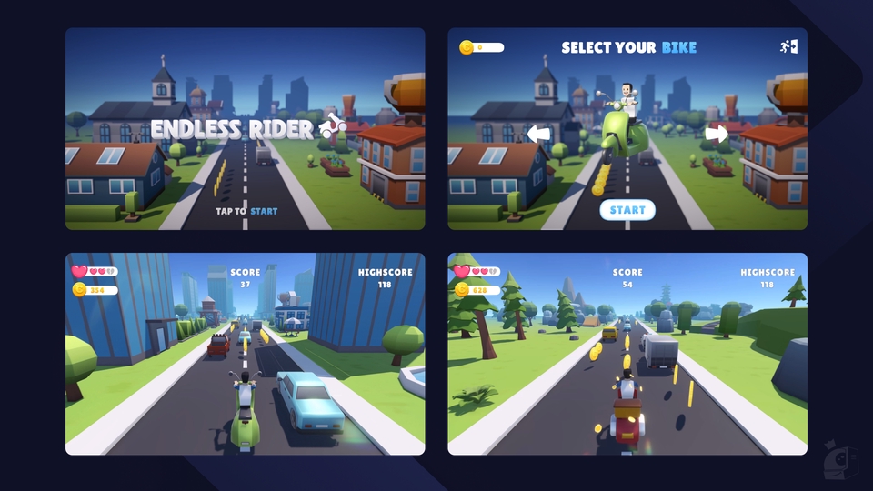 รับสร้างเกมมือถือ Endless Rider เกมมือถือ 3D