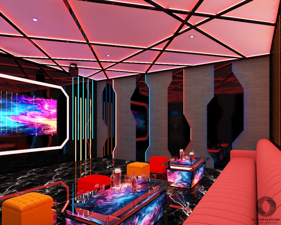 ออกแบบตกแต่งภายในและภายนอก - รับออกแบบห้อง KTV ราคาประหยัด - 2