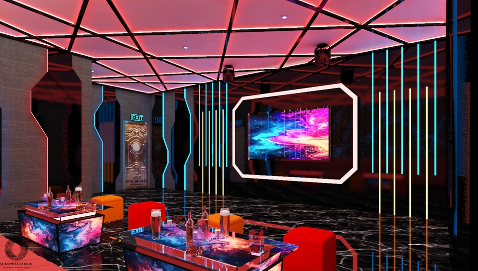 ออกแบบตกแต่งภายในและภายนอก - รับออกแบบห้อง KTV ราคาประหยัด - 3