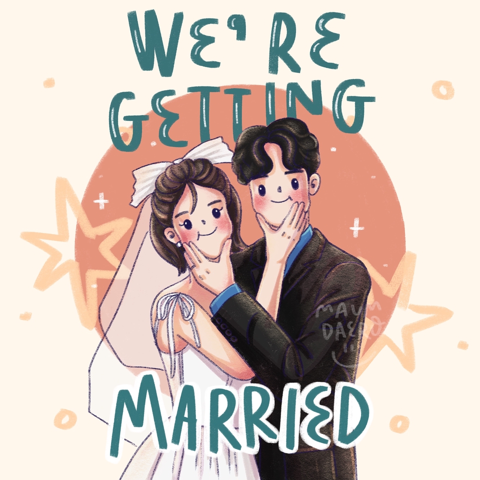 รับวาดการ์ตูนคู่รักแต่งงาน สไตล์น่ารัก ภาพวาดการ์ตูน วาดการ์ตูนจิบิ