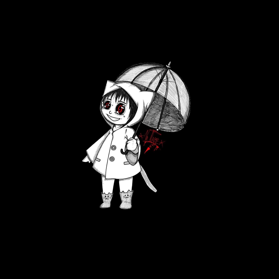 ออกแบบตัวละครน่ารักสไตล์ญี่ปุ่นถือร่ม ออกแบบคาแรคเตอร์ วาดตัวการ์ตูน