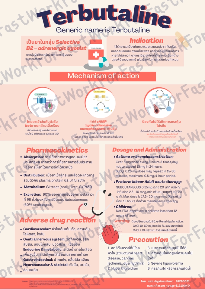 Infographic ให้ข้อมูลความรู้เรื่องยา Terbutaline
