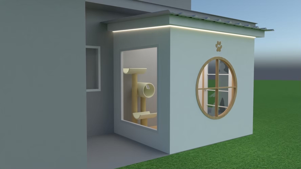ออกแบบบ้าน3มิติพร้อมมุมมอง Perspective สำหรับสัตว์เลี้ยง