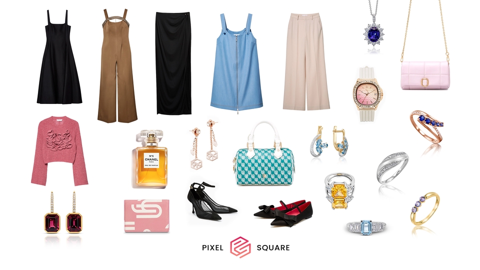 รีทัชสินค้า e-commerce,ลบพื้นหลัง,แต่งภาพโฆษณา ไดคัท,รีทัช Packshot,แต่งภาพเครื่องประดับ,รีทัชแฟชั่น