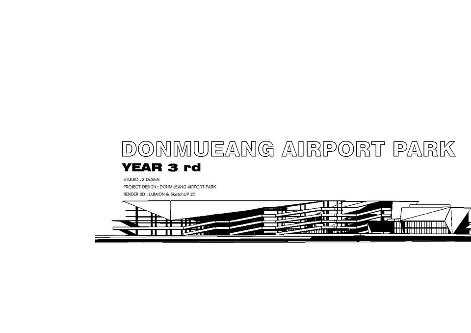 รับทำพอร์ตโฟลิโอออกแบบสถาปัตยกรรม Don Mueang Airport Park