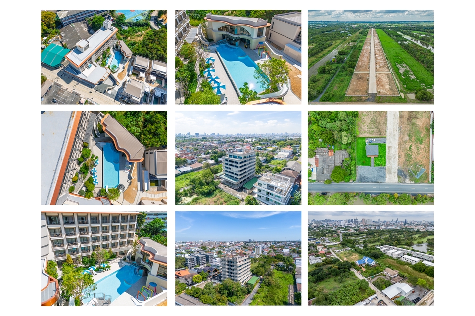 รับถ่ายรูปสถานที่ ถ่ายภาพทางอากาศ อาคาร บ้าน คอนโด โรงแรม รีสอร์ท สระว่ายน้ำ บริการถ่ายภาพมุมสูง